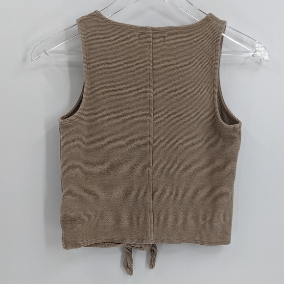 Madewell Button Front Tie Tank Telluride Stone XS - Picture 6 of 8